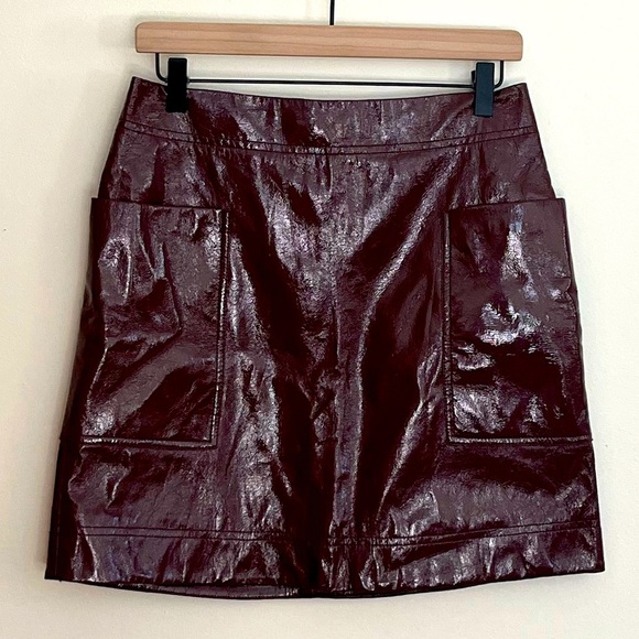 Maeve x Anthropologie NWOT Faux Leather Mini Skirt - Picture 2 of 13